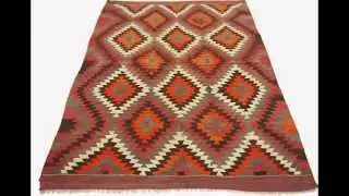 Vintage Turkish Kilim Rug: A Handwoven Burgundy Kilim (Diamond Patterns)