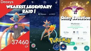Deoxys Attack Forme EX Raid - The WEAKEST YET?! + Shiny Murkrow EVOLUTION! Pokemon GO