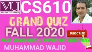 cs610 important MCQs for grand quiz fall 2020