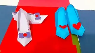 Barbie doll shoes 👟। How to make paper shoes। Origami doll shoes । school supplies #diy #cinderella