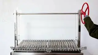 Stainless BBQ Grill Kit with Argentinian Adjustable Heights Charcoal Asado Grills