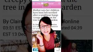 Woman&rsquo;s Neighbor hangs CREEPY DOLLS 😳 #shorts #creepy #viral