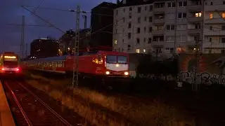 Eisenbahnverkehr in D&uuml;sseldorf Wehrhahn Mit Br 112 101 407 403 275 401 420 412 609 146 182