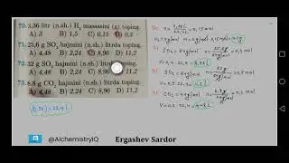 🧑&zwj;🏫 Ergashev Sardor | Mega Kimyo 2022 yil 1 Mavzu 70-73 &nbsp; savollari yechimi 📹