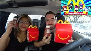 Eating McDonald's Happy Meal (Bonus Hello Kitty Toys)