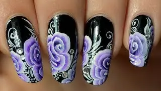 Tuto nail art one stroke : Dessin 3D spiral rose sur ongles