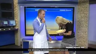 KAKE TV's Frank Waugh takes a pie as part of  #Whippingchildhoodcancer