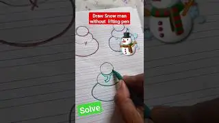 HOW DRAW A SNOW MAN WITHOUT LIFTING PEN#puzzle #solve #shorts ⛄🔥⛄😱😱