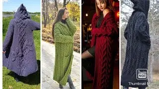 Long knitted Cardigan || Handmade Wool Sweater Coat || Hooded Wool Coats