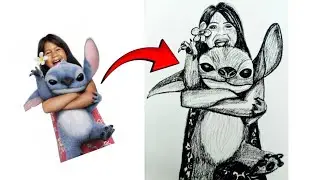 Stitch vs Squid Game: Simple Fan Art Challenge for Beginners 🤩✍️