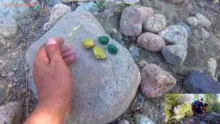 Зелёный гидрогроссуляр  Золото и медь  Green hydrogrossular  Gold and copper