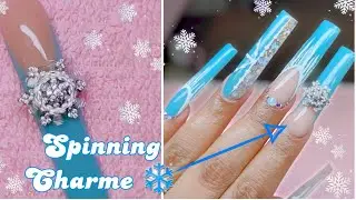 TEAL WINTER NAILS ❄️/ ACRYLIC NAILS FOR BEGINNER'S/ NAIL ART/ NAIL TUTORIAL