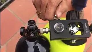 uso fill station desde tanque scuba a cilindro de paintball