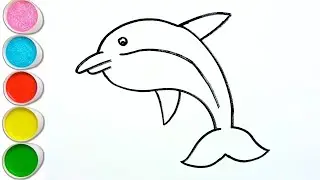 How to Draw a Dolphin | Easy Sea Animal Drawing for Kids | Dolphin Art