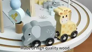 Learning with Okeykids Wooden Activity Table for Kids