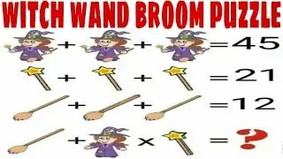 witch wand broom puzzle answer | maths puzzle question models with answers