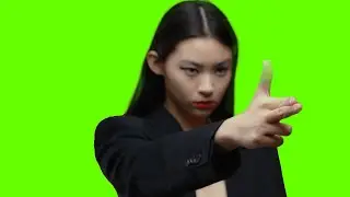 GIRL FIRES A PISTOL ON A GREEN BACKGROUND FOOTAGE FREE DPWNLOAD