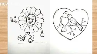 Emoji sunflower drawing essay 🥰 | sun flower drawing essay step by step | how to draw emoji |