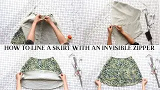 How to Line a Skirt #sewingtutorialforbeginners  | Full Lining | Step-by-Step Pattern & Sewing Guide
