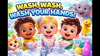 Wash, Wash, Wash Your Hands! | Fun Hygiene Song with Animals & Actions | HappyGo Kids