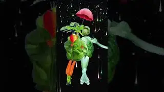 Dancing vegetables# carrot# cabbage# shorts# umbrella# letus#