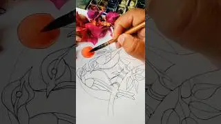 Видео с акварельной живописью птицы #короткоевидео #искусство #короткиевидеонаyoutube #рисунок #с...