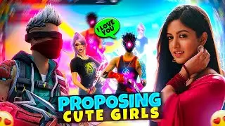 Proposing Prank with 3 Cute Girls 😍 in free fire ❗ propose prank with girl in ff 😂 GH BHAI