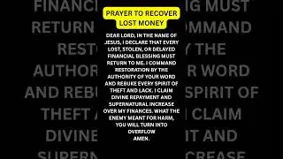 Prayer to Recover Lost Money #shorts #prayer