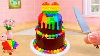 Mini Rainbow Cake Recipe With Chocolate 🌈 Beautiful 2 Tier Drip Rainbow Cake Ideas 💞 Sweet Cakes