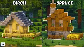 Minecraft : How to Build Starter House in 2 Different Biomes | Small & Simple