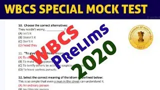 Wbcs Special mock test for WBCS Prelims 2020 #wbcsprelimsmock,