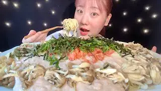 ASMR 明太子クリームパスタ Mentaiko Cream Pasta 명란젓 크림 파스타【咀嚼音/大食い/Mukbang/Eating Sounds】