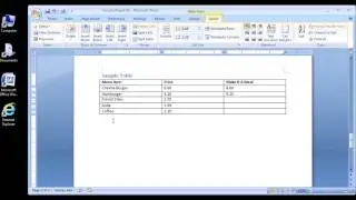 Microsoft Word 2007 Inserting rows and columns in a table (PART 1)