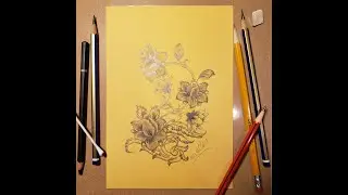 Black & White Persian Flower Drawing