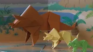 Origami adventure part 6: Dinosaurs (triceratops)