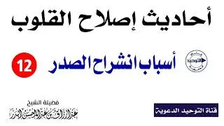 أحاديث إصلاح القلوب | الدرس 12 | أسباب انشراح الصدر  | الشيخ عبد الرزاق البدر