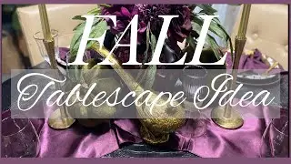 OVER THE TOP GLAM FALL TABLESCAPE | Purple & Black #decoratewithme #glam