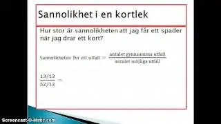 Sannolikhet i en kortlek