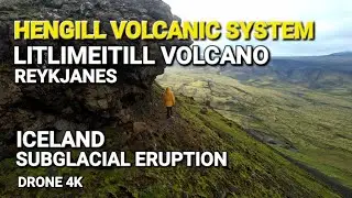Drone explores Litlimeitill, Syrdri and Nyrdri Eldborg craters of Hengill Volcanic System, Iceland