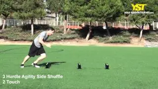 3 Hurdle Agility Side Shuffle 2 Touch