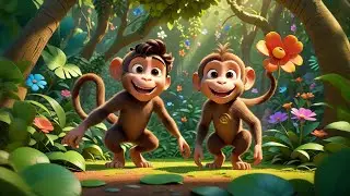 Three Silly Monkeys Swing from Trees | Monkey Song for Kids | Counting & Fun Nursery Rhyme