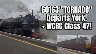 Tornado Departs York Station on Rail-tour | Full Departure | A1 & Class 47 | 06/07/2025