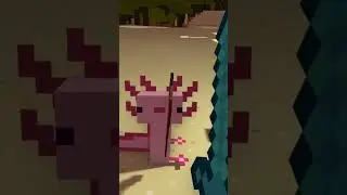 Axy gives fish on a stick #minecraft #shorts #funny #cute
