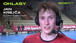 Jan Krejča po postupu do semifin&aacute;le | ACEMA Sparta Praha vs. 1. SC TEMPISH V&iacute;tkovice NATIOS | OHLASY