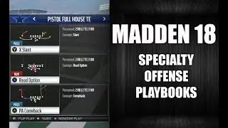 Madden 18 Playbook Specialty Offense (Run'Gun, balance, heavy, Runn'shoot,  West Coast, Spread)