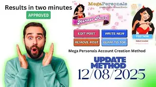 Mega Personals 2 minute Verification Bypass Complete😍Mega Personals Account Create New Update 2025