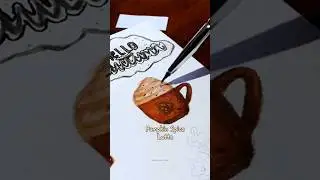 Painting Pumpkin Spice Latte || Watercolor Art || #autumn #shorts #elvart08