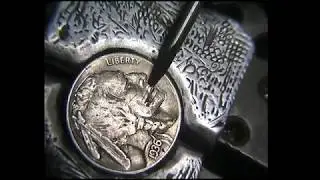 Carving a skull coin in realtime.