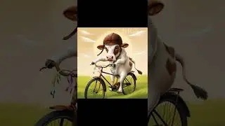 Cow cycling animated. #ai #aiart #aiartcommunity #aiartwork #haiperai   #artist #art #artoftheday
