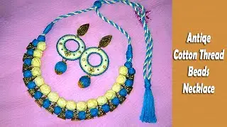 Charming Cotton Thread Beads Antique Bail Necklace Making / Tutorial / DIY